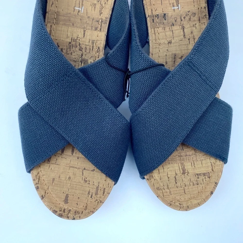 Esprit Crisscross Navy Blue Espadrille Wedge